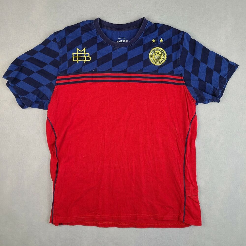 Parish Nation T-Shirt Adult XL United Never Divided Patch Red Blue‎
